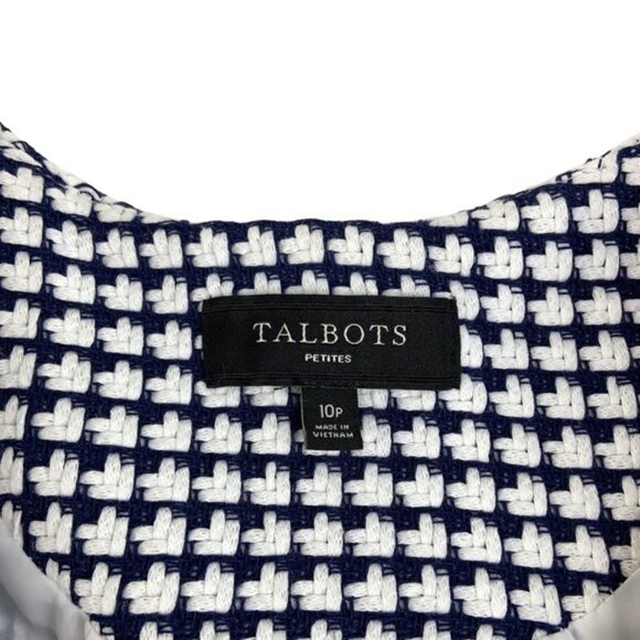 Talbots Blue and White Textured Blazer. - Picture 2 of 6